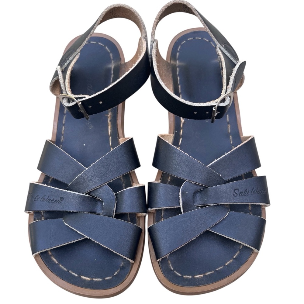 Saltwater black sandals toddler sz 13